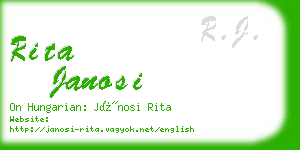 rita janosi business card